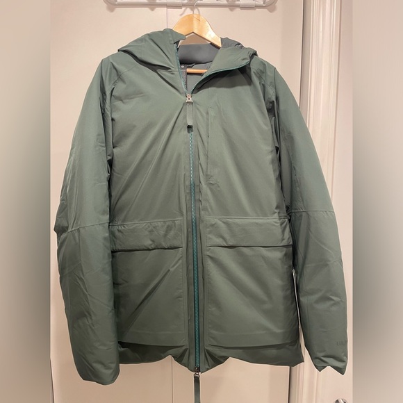 Lululemon Stretch-Seal down filled parka, men’s large, dark forest - Picture 1 of 5